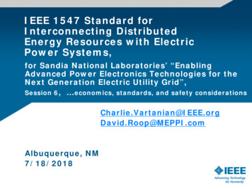 IEEE 1547 Standard For Interconnecting Distributed Energy .