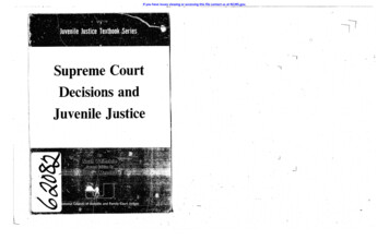 Supreme Court Decisions And J Uvenile Justice