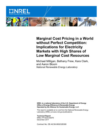Marginal Cost Pricing In A World Without Perfect Competition .