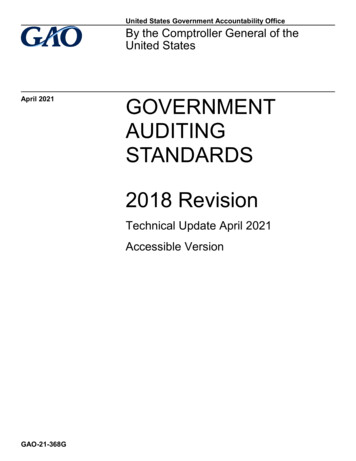 April 2021 GOVERNMENT AUDITING STANDARDS 