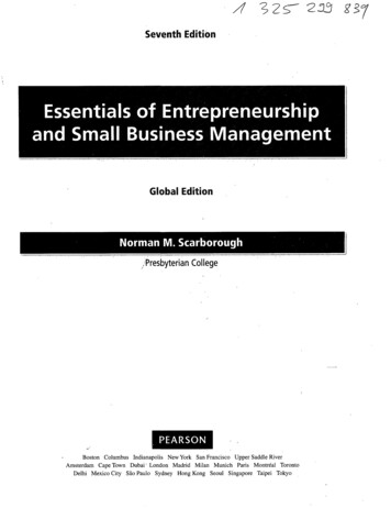 Essentials Of Entrepreneurship And Small Business Management I