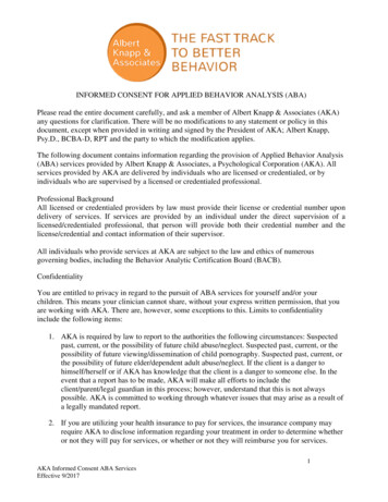 Informed Consent For Applied Behavior Analysis
