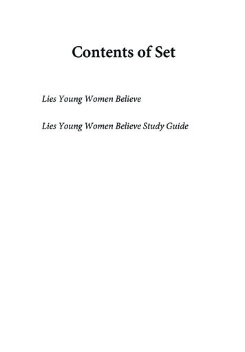 Lies Young Women Believe Lies Young . - Moody Publishers