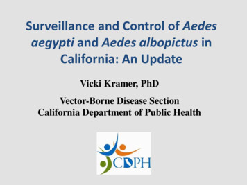 Surveillance And Control Of Aedes Aegypti And Aedes Albopictus In .