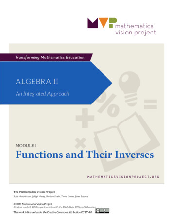 ALGEBRA II - Mathematics Vision Project