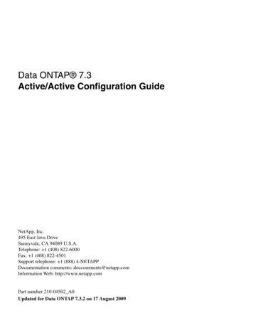 Data ONTAP 7.3 Active/Active Configuration Guide - CSC