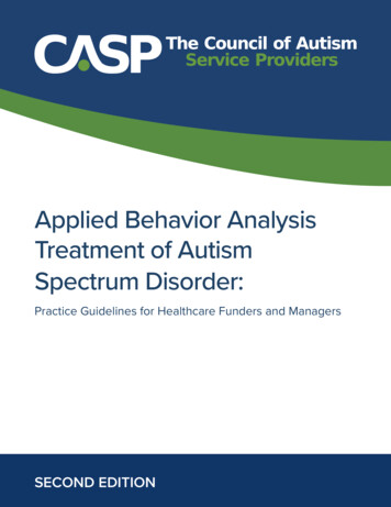 Applied Behavior Analysis Treatment Of Autism Spectrum .