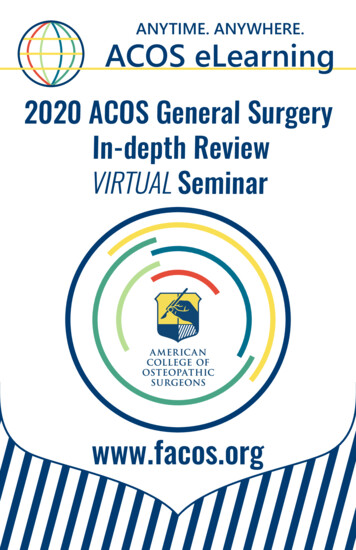 2020 ACOS General Surgery In-depth Review Seminar