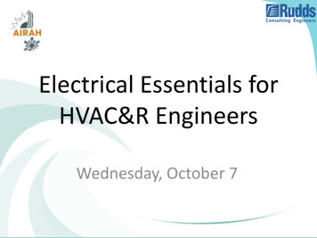 Electrical Essentials For HVAC&R Engineers - AIRAH