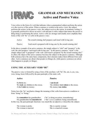 Active And Passive Voice - Hunter.cuny.edu