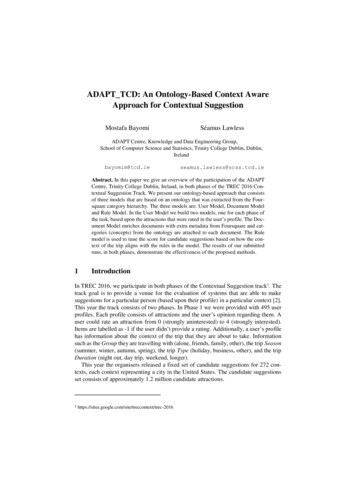 ADAPT TCD: An Ontology-Based Context Aware Approach For . - NIST