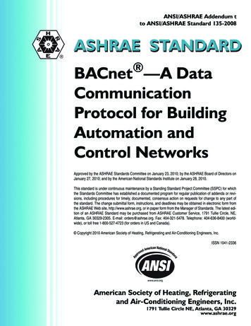 ASHRAE STANDARD BACnet —A Data Communication 