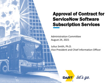 Approval Of Contract For ServiceNow Software Subscription Services