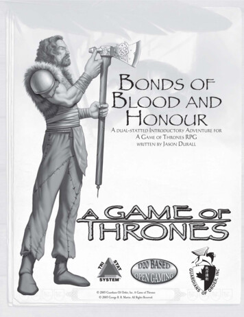Game Of Thrones: Bonds Of Blood And Honour
