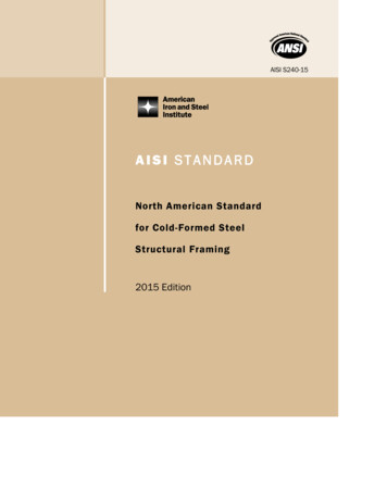 North American Standard For Cold-Formed Steel Structural .