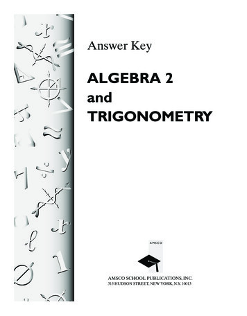 ALGEBRA 2 And TRIGONOMETRY - Mrs. Casano's Math Site