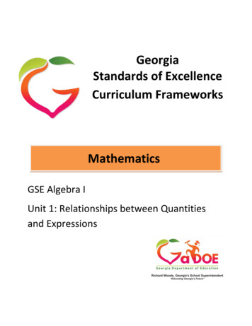 Georgia Standards Of Excellence Curriculum Frameworks .