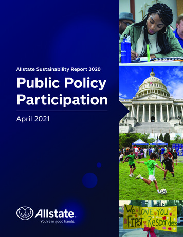 Allstate Sustainability Report 2020 Public Policy Participation