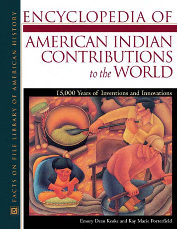American Indian Contributions To The World