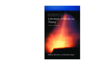 An Introduction To Literature Criticism And Theory