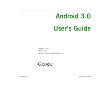 1 Android 3.0 User’s Guide