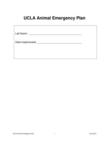 UCLA Animal Emergency Plan