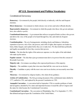 AP U.S. Government And Politics Vocabulary - Miami Arts Charter