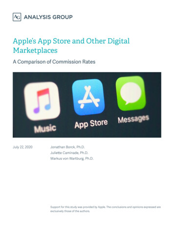 Apple's App Store And Other Digital Marketplaces - Analysis Group