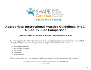 Appropriate Instructional Practice Guidelines, K-12: A Side-by-Side .