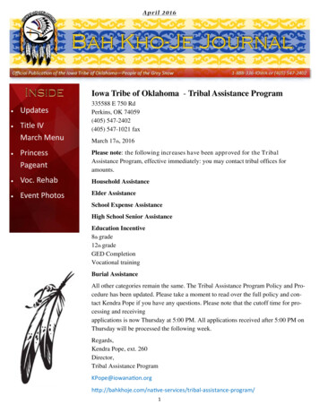 April 2016 Newsletter - Iowa Tribe Of Oklahoma