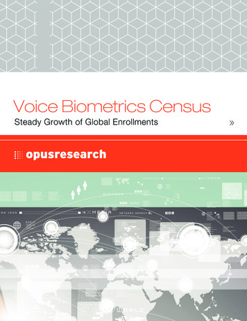 Voice Biometrics Census Steady . - Nuance Communications