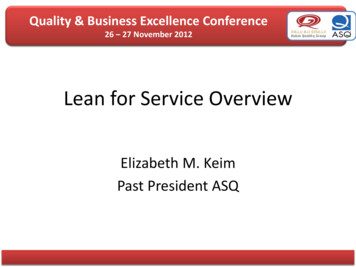 Lean For Service Overview - Dubai Quality Group