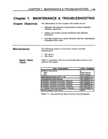 Chapter 7. MAINTENANCE TROUBLESHOOTING