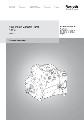 Axial Piston Variable Pump RE 92003-01-B/04.08 A4VG - Hydba
