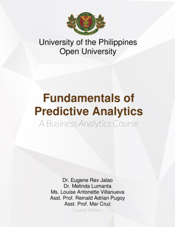 Fundamentals Of Predictive Analytics - PHL CHED Connect