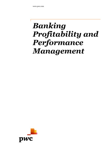 Banking Profitability And Performance Management - Pwc