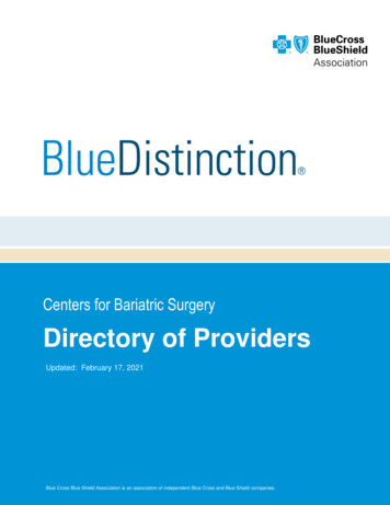Centers For Bariatric Surgery Directory Of Providers - BCBSTX