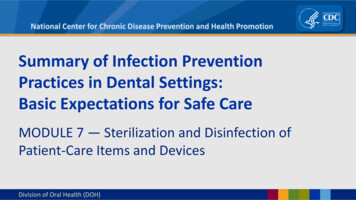 Summary Of Infection Prevention Practices In Dental .