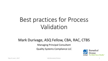 Best Practices For Process Validation - QS COMPLIANCE