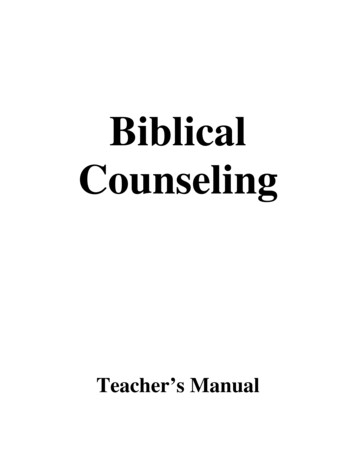 Biblical Counseling Teacher - Church Leadership Resources