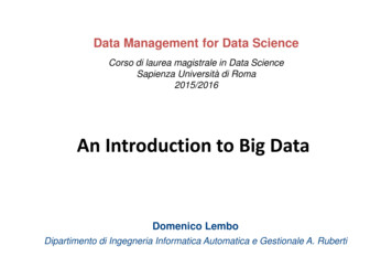An Introductionto Big Data - Uniroma1.it