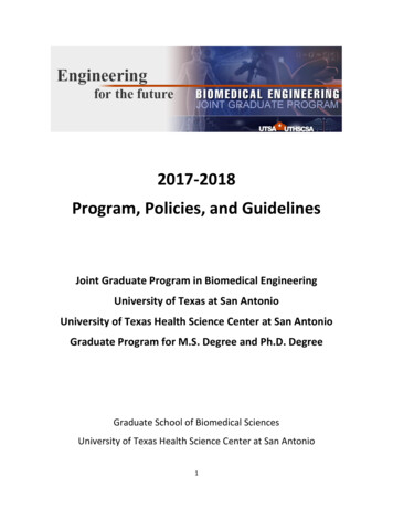 2017-2018 Program, Policies, And Guidelines - UTHSCSA