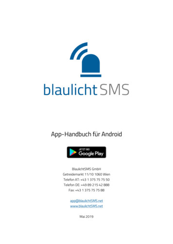 App-Handbuch Für Android - BlaulichtSMS