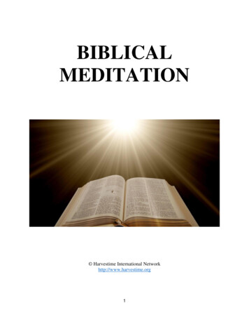 BIBLICAL MEDITATION - Harvestime