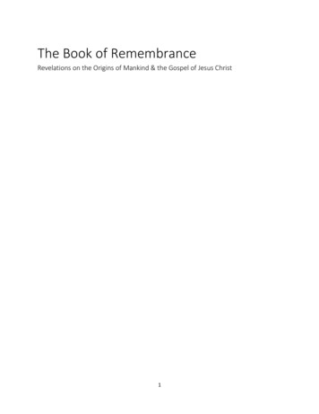 The Book Of Remembrance - The Church Of Jesus Christ In .