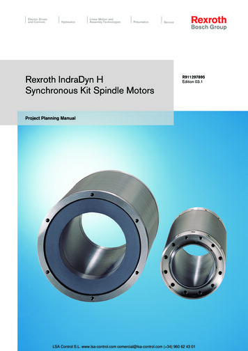 Rexroth IndraDyn H Edition 03.1 Synchronous Kit Spindle Motors