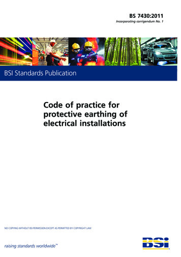 Code Of Practice For Protective Earthing Of Electrical .