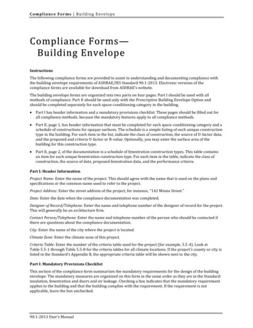 Building Envelope Compliance Form 2013 - ASHRAE