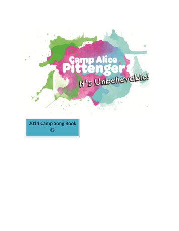 Camp Song Book! - Girl Scout Troop #52326