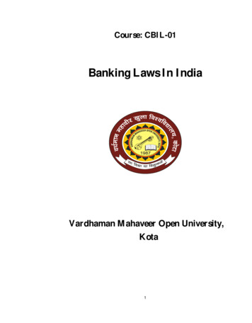 Banking Laws In India - Vardhaman Mahaveer Open University